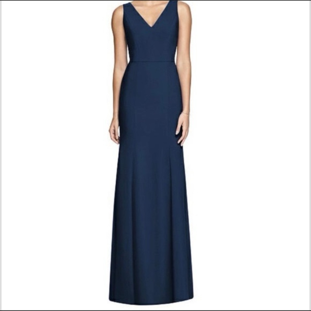 Dessy Collection Bella Bridesmaids Dress BB116 | Crepe | Midnight Navy - Picture 2 of 9